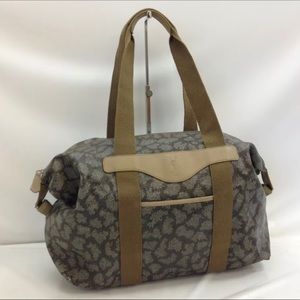 Auth YSL Yves Saint Laurent Giraffe PVC Duffle